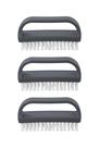 Escova de unhas Superio Stiff com alça, pacote com 3 unidades para dedos e unhas