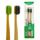Escova Dental Ecológica EcoCare Nature Cerdas Super Macias Com Duas Unidades Powerdent Cabo de Madeira