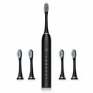 Escova Dental Elétrica Recarregável com 4 Cabeças Vibração Sônica, Remove Placa e Protege Gengivas Sensíveis