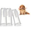 Escova Dental Pet Dedal Em Silicone Patch 3 Unidades