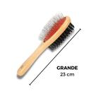 Escova Dupla Face Remove Pelos Pet Cães e Gatos Madeira G