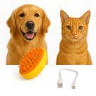 Escova Elétrica A Vapor Para Cães E Gatos Tira Pelos Penteia