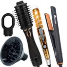 Escova Elgin Secadora 4 Em 1 Turmalina Íons 1200w Com Difusor Bivolt Modelador Nova Prancha