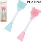 Escova espatula para limpeza facial / rosto de silicone platina 15,7x4,5x1cm
