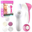 Escova Facial Elétrica 5 Em 1 Limpeza Rosto Rosa Escova Facial Elétrica 5 Em 1 Limpeza Rosto Rosa