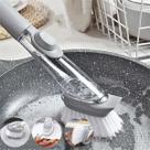 Escova Lava Louças com Porta Detergente e Esponja Multiuso Escova de Limpeza para Panelas Pratos Copos Cozinha Prática e Higiênica Escova Lava Louças com Porta Detergente e Esponja Multiuso Escova de Limpeza para Panelas Pratos Copos Cozinha Prática e Higiênica