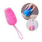 Escova para banho Com Suporte para Sabonete Esponja de Silicone Bucha para Pele Pet Cachorro