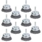 Escova para copos de arame WUBOECE de aço de alto carbono, 10 unidades com haste hexagonal 1/4 Escova para copos de arame WUBOECE de aço de alto carbono, 10 unidades com haste hexagonal 1/4