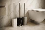 Escova Para Lavabo Design Mármore Limpador Vaso Com Base Quadrada Suporte E Tampa Haste Metálica Top