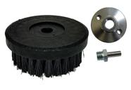 Escova para lavar base plástica 120 mm cerdas grossas pretas 0,30 mm COM FLANGE E ADAPTADOR ROSCA M14