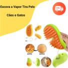 Escova Para Pet Cães E Gatos A Vapor Tira Pelos Recarregável USB Pente Rasqueadeira