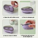 Escova Pente /Esponja Silicone Para Banho Com Dispenser Shampoo Pets Cachorro Cão/ Gato