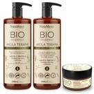 Escova Progressiva Sem Formol Bio Amazônica Argila Terapia Natumaxx - Kit 03 Passos