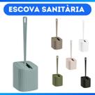 Escova Sanitária Com Base Suporte Quadrado Tampa Articulavel