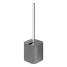 Escova Sanitária Dual Com Suporte Fechado Tampa Apoio de Chão Cerdas Flexíveis Cabo de Metal Para Limpeza Banheiro Vaso