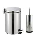Escova Sanitária Inox + Lixeira Inox 3 Litros Para Banheiro Escova Sanitária Inox + Lixeira Inox 3 Litros Para Banheiro