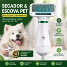 Escova Secadora Pet Portátil 2 em 1 Seca, Remove Nós e Reduz Queda de Pelos 110V