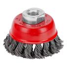 Escova tipo copo aco carbono torcida rosca m14 65mm 1pc mtx