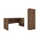 Escritório com Mesa para Computador e Armário 2 portas Nogal - FdECOR