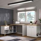 Escritório Completo Gold 2 Portas 2 Gavetas Olmo/Branco - Artany Móveis