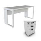Escrivaninha 150cm x 60cm Gaveteiro 3 Gavetas Pés Metal F5