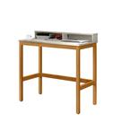 Escrivaninha 2 Nicho em MDF Califórnia Off White e Nature 110cm