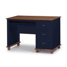Escrivaninha 3 Gavetas Suporte para Teclado e Divisor de Ambiente 50605 Linz Moveis - Azul Petróleo/Imbuia Glazer Escrivaninha 3 Gavetas Suporte para Teclado e Divisor de Ambiente 50605 Linz Moveis - Azul Petróleo/Imbuia Glazer