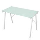 Escrivaninha ANM2004M Anima Office Tampo de Vidro Branco 113 x 58 cm Base Metal Pintura Époxi Branca