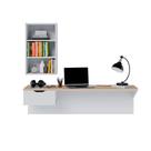 Escrivaninha Bancada Estudo Tech Moov Branco Fosco Tauari Nobre