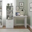 Escrivaninha com 2 gavetas para Notebook Branco Peternella