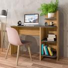 Escrivaninha Com Estante 3 Prateleiras Artely Link Cor Carvalho com Grafite Escrivaninha Com Estante 3 Prateleiras Artely Link Cor Carvalho com Grafite