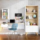 Escrivaninha Com Estante 3 Prateleiras Branco Fosco Tauari Escrivaninha Com Estante 3 Prateleiras Branco Fosco Tauari