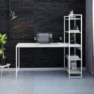 Escrivaninha com Estante 4 Prateleiras Estilo Industrial 150cm Active Yescasa