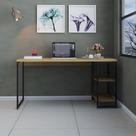 Escrivaninha com Estante Baixa Estilo Industrial 150cm com 02 Prateleiras Dynamica