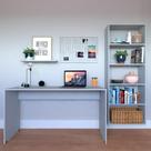 Escrivaninha com Estante e Prateleira KitCubos Cinza Cristal Escrivaninha com Estante e Prateleira KitCubos Cinza Cristal