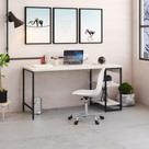 Escrivaninha com Estante Industrial com 2 Nichos - Preto/Snow