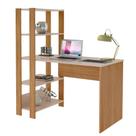 Escrivaninha com Estante Match Off White e Carvalho Escrivaninha com Estante Match Off White e Carvalho