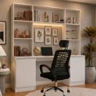 Escrivaninha com Estante Smart MP6075 2 Portas MDF 180CM Branco Multimóveis Escrivaninha com Estante Smart MP6075 2 Portas MDF 180CM Branco Multimóveis