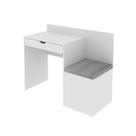 Escrivaninha Com Puff 1 Gaveta 107,3x84,5x46,5 cm Branco