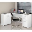 Escrivaninha De Canto NT 2005 Com 3 Portas e 2 Gavetas Branco