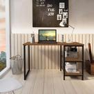 Escrivaninha De Office Star 120cm 2 Prateleiras Klm Imbuia/ Preto