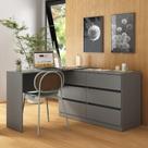 Escrivaninha em L 120cm com 6 Gavetas Flex Multimóveis MP6030