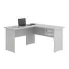 Escrivaninha em L com 02 Gavetas Chair Cinza