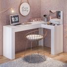 Escrivaninha em L com Penteadeira Star II Branca