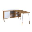 Escrivaninha em L Flexus 1 PT 1 GV Hanover e Branca 155 cm