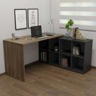 Escrivaninha Em L Mesa Office 8 Nichos Nero Ii Ipê-preto Escrivaninha Em L Mesa Office 8 Nichos Nero Ii Ipê-preto