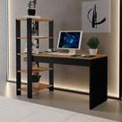 Escrivaninha Home Milão 121cm com Estante e Prateleiras Mesa para Computador Home Office Moderna para Escritório Quarto Estudo Estrutura Reforçada