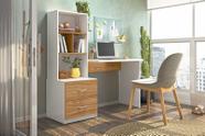 Escrivaninha Home Office com Livreiro Pérola Mobili Nature Branco
