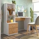 Escrivaninha Home Office com Prateleira Cristal Branco Nature