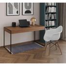 Escrivaninha Home Office Estilo Industrial Amêndoa 137X53Cm Ferro Preto Com 1 Poltrona Branca Escrivaninha Home Office Estilo Industrial Amêndoa 137X53Cm Ferro Preto Com 1 Poltrona Branca
